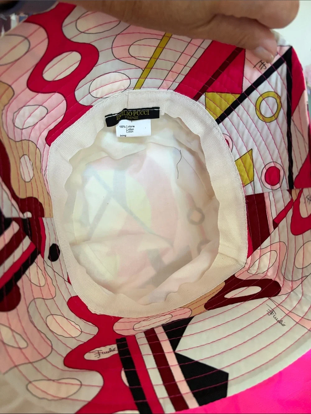 Emilio Pucci Multicolor Abstract Print Bucket Hat - Pink, Red, Yellow Size I